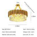 GobekUsa Golden Luxury LED Crystal Chandelier for Hotel Living Room Ceiling Lighting