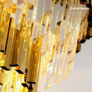 GobekUsa Golden Luxury LED Crystal Chandelier for Hotel Living Room Ceiling Lighting