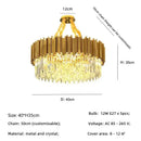 GobekUsa Golden Luxury LED Crystal Chandelier for Hotel Living Room Ceiling Lighting