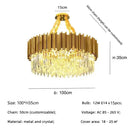 GobekUsa Golden Luxury LED Crystal Chandelier for Hotel Living Room Ceiling Lighting