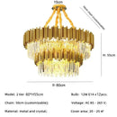 GobekUsa Golden Luxury LED Crystal Chandelier for Hotel Living Room Ceiling Lighting