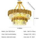 GobekUsa Golden Luxury LED Crystal Chandelier for Hotel Living Room Ceiling Lighting