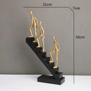 GobekUsa Golden Man Climber Staircase Abstract Sculpture Home Decor Ornaments