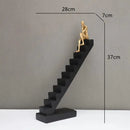 GobekUsa Golden Man Climber Staircase Abstract Sculpture Home Decor Ornaments