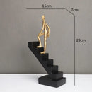 GobekUsa Golden Man Climber Staircase Abstract Sculpture Home Decor Ornaments