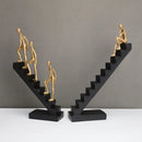 GobekUsa Golden Man Climber Staircase Abstract Sculpture Home Decor Ornaments