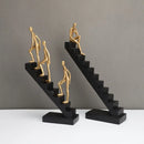 GobekUsa Golden Man Climber Staircase Abstract Sculpture Home Decor Ornaments