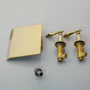 GobekUsa Golden Plated 2-Handle Bathroom Faucet Wall Mount Waterfall Basin Mixer