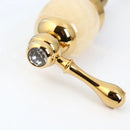 GobekUsa Golden Plated Bathtub Faucet with Jade Stone Handles - Solid Brass Mixer