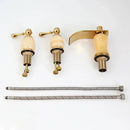 GobekUsa Golden Plated Bathtub Faucet with Jade Stone Handles - Solid Brass Mixer