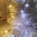 Golden silver tiny leaves fairy lights bedroom decor by Decorbites