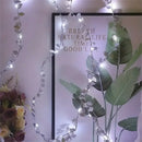 Golden silver tiny leaves fairy lights bedroom decor by Decorbites