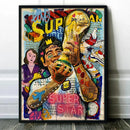 GobekUsa Graffiti Basketball Celebrities Wall Art Print