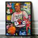 GobekUsa Graffiti Basketball Celebrities Wall Art Print