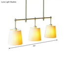 GobekUsa Green Barrel Fabric Pendant Light - Traditional 3-Light Fixture for Dining Room Island Lighting