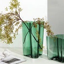 GobekUsa Green Glass Vase for Modern Decor