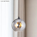 GobekUsa Grey Glass Industrial Pendant Light with Black Fixture for Indoor Use