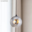 GobekUsa Grey Glass Industrial Pendant Light with Black Fixture for Indoor Use