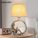 GobekUsa Guitar Girl Table Lamp for Bedroom Study Desk Light - Nordic Home Decor
