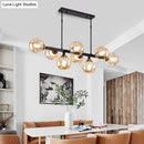 GobekUsa Hand-Blown Glass Island Pendant Lamp for Restaurant - Modern Dimple Design