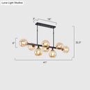GobekUsa Hand-Blown Glass Island Pendant Lamp for Restaurant - Modern Dimple Design