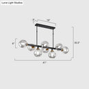GobekUsa Hand-Blown Glass Island Pendant Lamp for Restaurant - Modern Dimple Design