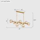 GobekUsa Hand-Blown Glass Island Pendant Lamp for Restaurant - Modern Dimple Design
