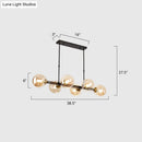 GobekUsa Hand-Blown Glass Island Pendant Lamp for Restaurant - Modern Dimple Design