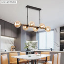 GobekUsa Hand-Blown Glass Island Pendant Lamp for Restaurant - Modern Dimple Design