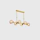 GobekUsa Hand-Blown Glass Island Pendant Lamp for Restaurant - Modern Dimple Design