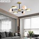 GobekUsa Hand Blown Glass Round Chandelier Light - Contemporary Pendant Lighting Fixture in Gold (6/8 Lights)