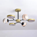 GobekUsa Hand Blown Glass Round Chandelier Light - Contemporary Pendant Lighting Fixture in Gold (6/8 Lights)