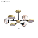 GobekUsa Hand Blown Glass Round Chandelier Light - Contemporary Pendant Lighting Fixture in Gold (6/8 Lights)