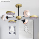 GobekUsa Hand Blown Glass Round Chandelier Light - Contemporary Pendant Lighting Fixture in Gold (6/8 Lights)
