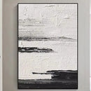 GobekUsa Hand-Painted Black & White Abstract Wall Painting