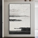 GobekUsa Hand-Painted Black & White Abstract Wall Painting