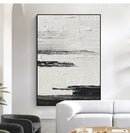 GobekUsa Hand-Painted Black & White Abstract Wall Painting