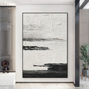 GobekUsa Hand-Painted Black & White Abstract Wall Painting