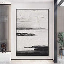GobekUsa Hand-Painted Black & White Abstract Wall Painting