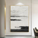 GobekUsa Hand-Painted Black & White Abstract Wall Painting