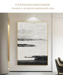 GobekUsa Hand-Painted Black & White Abstract Wall Painting