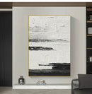 GobekUsa Hand-Painted Black & White Abstract Wall Painting