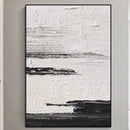 GobekUsa Hand-Painted Black & White Abstract Wall Painting