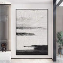 GobekUsa Hand-Painted Black & White Abstract Wall Painting