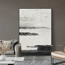 GobekUsa Hand-Painted Black & White Abstract Wall Painting