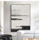 GobekUsa Hand-Painted Black & White Abstract Wall Painting