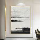 GobekUsa Hand-Painted Black & White Abstract Wall Painting