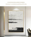 GobekUsa Hand-Painted Black & White Abstract Wall Painting