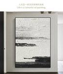 GobekUsa Hand-Painted Black & White Abstract Wall Painting
