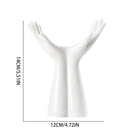 Modern white human hand flower vase living room home decor by Decorbites